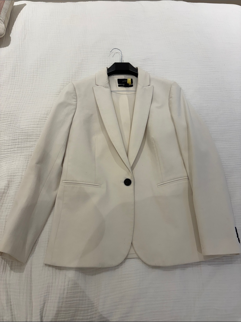 J.Crew Women's Cream Single-Button Blazer Bi-Stretch Fabric Size 6